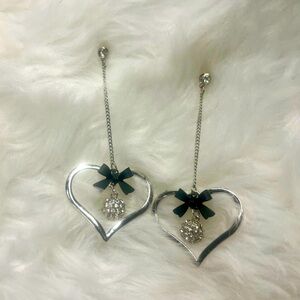 Hearts and Bows with rhinestones earrings